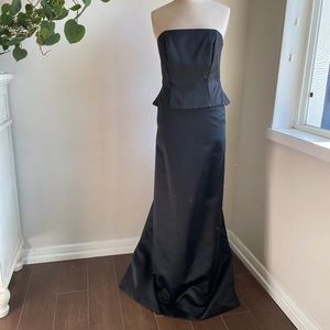 Formal black 2 piece gown size 2 or smaller. Previously custom fitted.